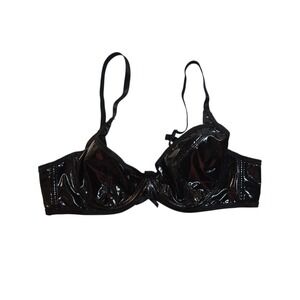 US Women's Sexy PVC Leather Bra Top Wire Bustier Corset Top BraSexy Clubwear